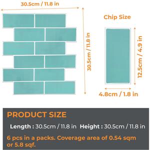 Glossy 3D Sticky Back Tile Stickers by Walplus