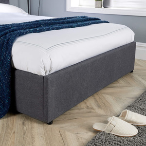 Home Source Endura End Lift Ottoman Grey Bedframe - Grey / Double by Home Source