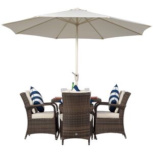 Arizona Square Rattan Patio Dining Set - Brown / 4 by Giardino