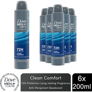 Dove Anti-Perspirant MenCare Advanced Clean Comfort 72H Protection Deo, 200ml - White / 6 by Dove