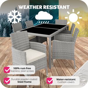 Rattan Garden Furniture Set 61 With Protective Cover by tectake
