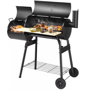 Outdoor Steel Charcoal Barbecue with Grill - Black by Wyld and Coco