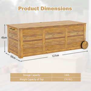 180L Patio Storage Deck Box - Brown by GAINOOM