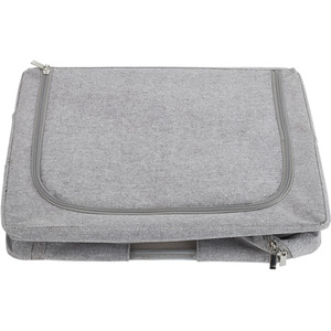 Foldable Clothes Storage Box with Zippers - Grey by lifeideas