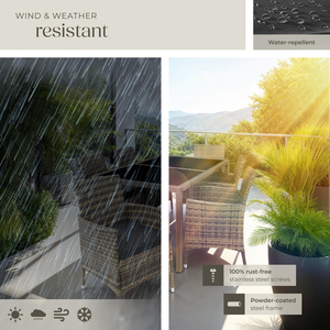 Rattan Garden Furniture Set 61 With Protective Cover - Nature/Dark Grey by tectake