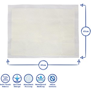Disposable Puppy Training Pads - 45cm x 60cm - White / 200 by Harbour Housewares