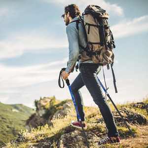 2 Pcs Collapsible Walking Stick - Blue by Costway