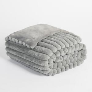 Faux Fur Thick Rib Throw by OHS