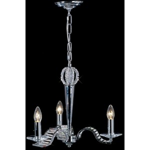 Niobe Ceiling Pendant Chandelier 3 Light Polished Chrome, Crystal - Polished Chrome