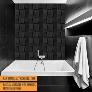 3D Wall Panels with Adhesive Included, Geometric Squares Design by NOVECRAFTO