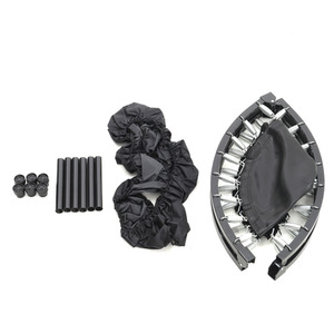 Foldable Steel-Frame Trampoline with Non-Slip Base - Black by Livingandhome