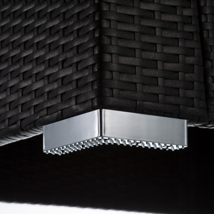 Rattan Garden Set Munich 4 Seats 1 Table - Black by tectake