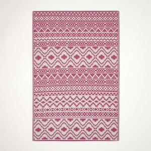 Homescapes Outdoor Rug Luxury Waterproof Reversible Recycled, Pink Tia Aztec by Homescapes