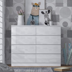 Gloss White Chest Of Drawers - White / 8 by FWStyle