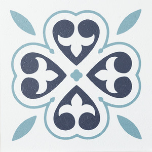 Oriental Flower Peel and Stick Vinyl Floor Tiles 1sqm by d-c-fix