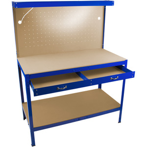 Workbench with Pegboard, Drawer and Light - Blue by Monster Racking