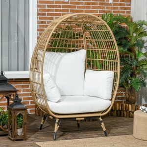 Sorrento Wicker Egg Chair - Beige by Chilli Seating