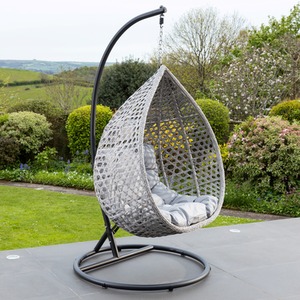 Oakley Swing Single Egg Pod Chair - Light Grey - Light Grey by Artemis Home