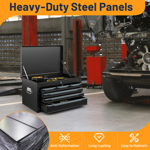 Tool Box Tool Chest Case - Black by Costway