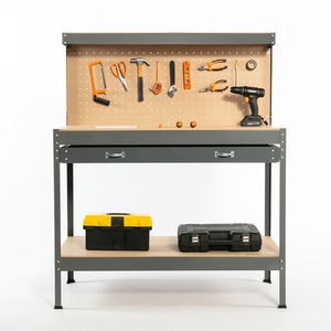 SwitZer Steel Garage Storage Work Bench - Grey by SwitZer