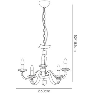 Nardini Ceiling Pendant Chandelier Chrome, Black Faux Leather, Crystal - Polished Chrome / 60cm