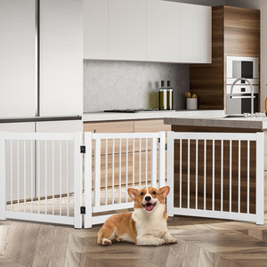 3 Panel Folding Pet Gate 207 x61CM-White - White by Costway