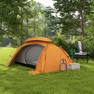 Outsunny 1-2 Man Camping Tent with Removable Rainfly Aluminium Frame by Outsunny