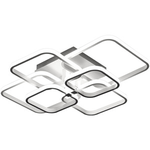 Square White Frame Chandelier LED Ceiling Light - White / 102W by Livingandhome