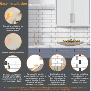 Glossy Retro 3D Backsplash Tile Stickers by WALPLUS