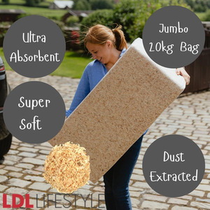 Large Bale Wood Shavings Animal Bedding - Beige / 20kg by Warma