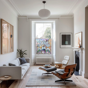 Cabiate Art Deco Stained Glass Privacy Window Film by Creative Printing Solutions