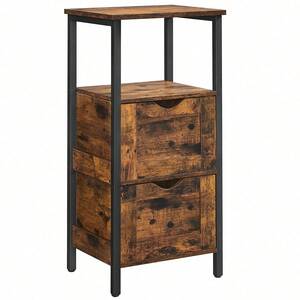 Rustic Slim Bathroom Storage Cabinet - Bronze by VASAGLE