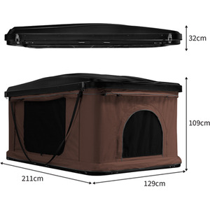 Pop Up Car Roof Tent 2-3 Person - Brown by Monster Shop