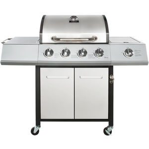 Melbourne 4 Burner Premium Gas BBQ - Silver by Charles Bentley
