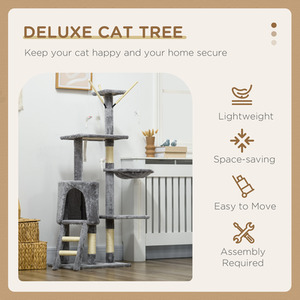 PawHut Cat Tree Activity Centre Condo - Grey by PawHut
