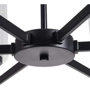 6-Light Chandelier with Glass Lampshade - Black by Livingandhome