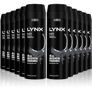 Lynx XL 48-Hour Odour Protection Body Spray Deodorant, 3 or 6 Pack, 200ml - Black / 12 by Lynx