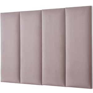 Velvet Wall Panels 4 Pack with Adhesive - Anti-Collision Wall Mounted Headboards - Pink by NOVECRAFTO