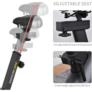 HOMCOM Upright Exercise Bike with Adjustable Resistance Seat - Black and Yellow by HOMCOM