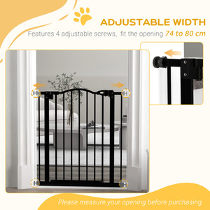 PawHut Adjustable Metal Pet Gate Safety Barrier by PawHut