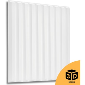 3D Wall Panels (50x50 cm) PVC Cladding Panel in 3D Fluted Line Design by NOVECRAFTO