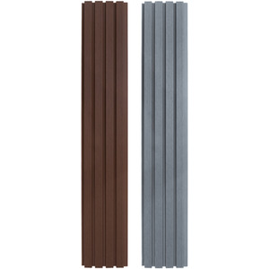 Set of 4 WPC Slatted Wall Cladding Panels - Brown by Monster Shop