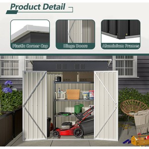 Metal Garden Shed With Free Foundation - Anthracite & White / 4ft x 6ft by BIRCHTREE