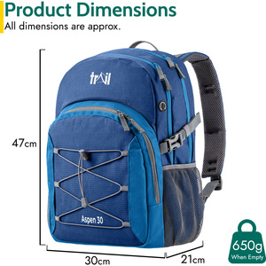 Aspen 30L Camping Backpack - Blue by Trail