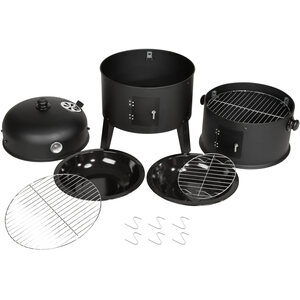 BBQ With Temperature Display - Black by tectake