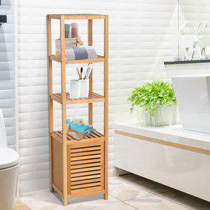 HOMCOM 140cm Bamboo Storage Unit - Natural Bamboo by HOMCOM
