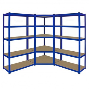 Monster Racking T-Rax Corner Shelving Unit and 2x Garage Storage Bays - Blue by Monster Racking
