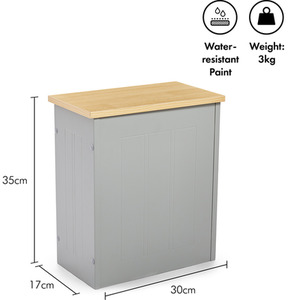 Bathroom Storage Box with Lid - Grey by VonHaus