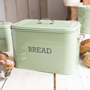 Living Nostalgia Large Metal Bread Bin Green - Green by Living Nostalgia