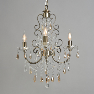 Madonna 3 Light Dual Mount Chandelier - Antique Brass by Litecraft